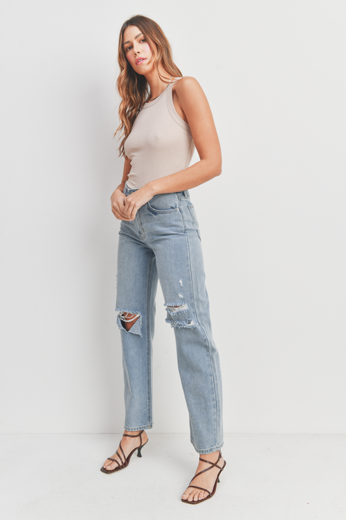 Distressed detailing giving a lived-in vintage character