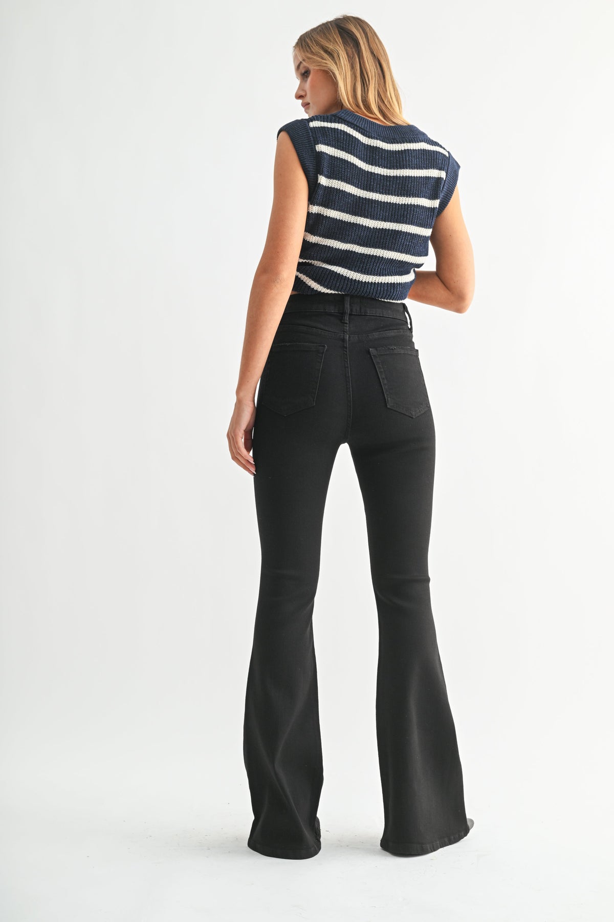 High rise waist anchoring a dramatic flare