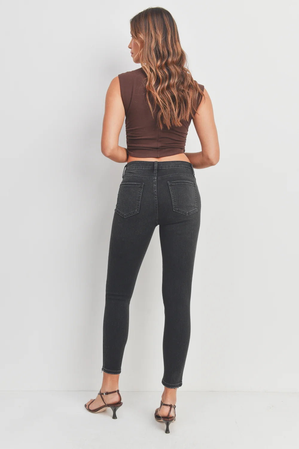 Soft stretch black denim with two percent spandex