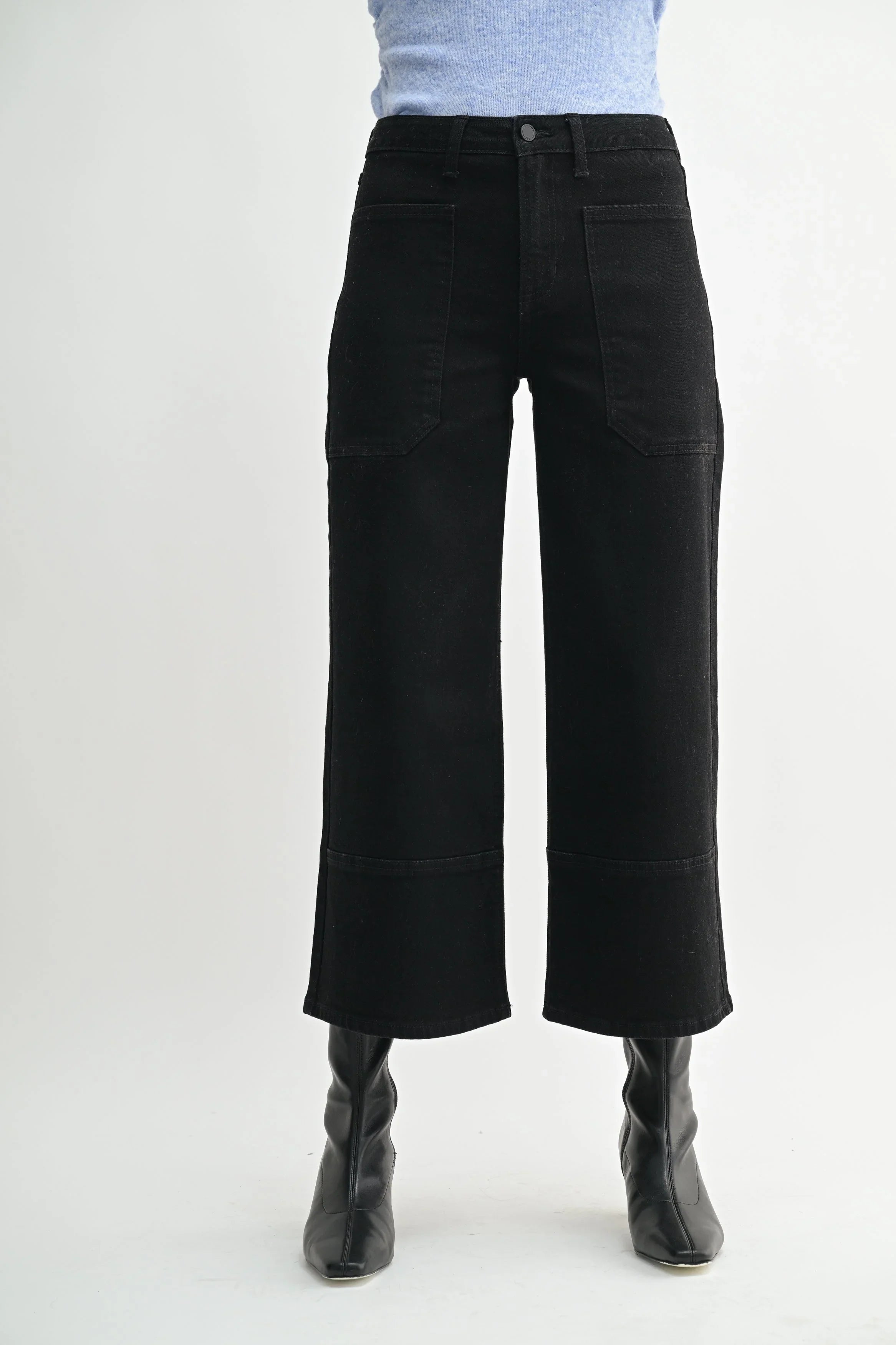 High Rise Cropped Wide Leg Jean