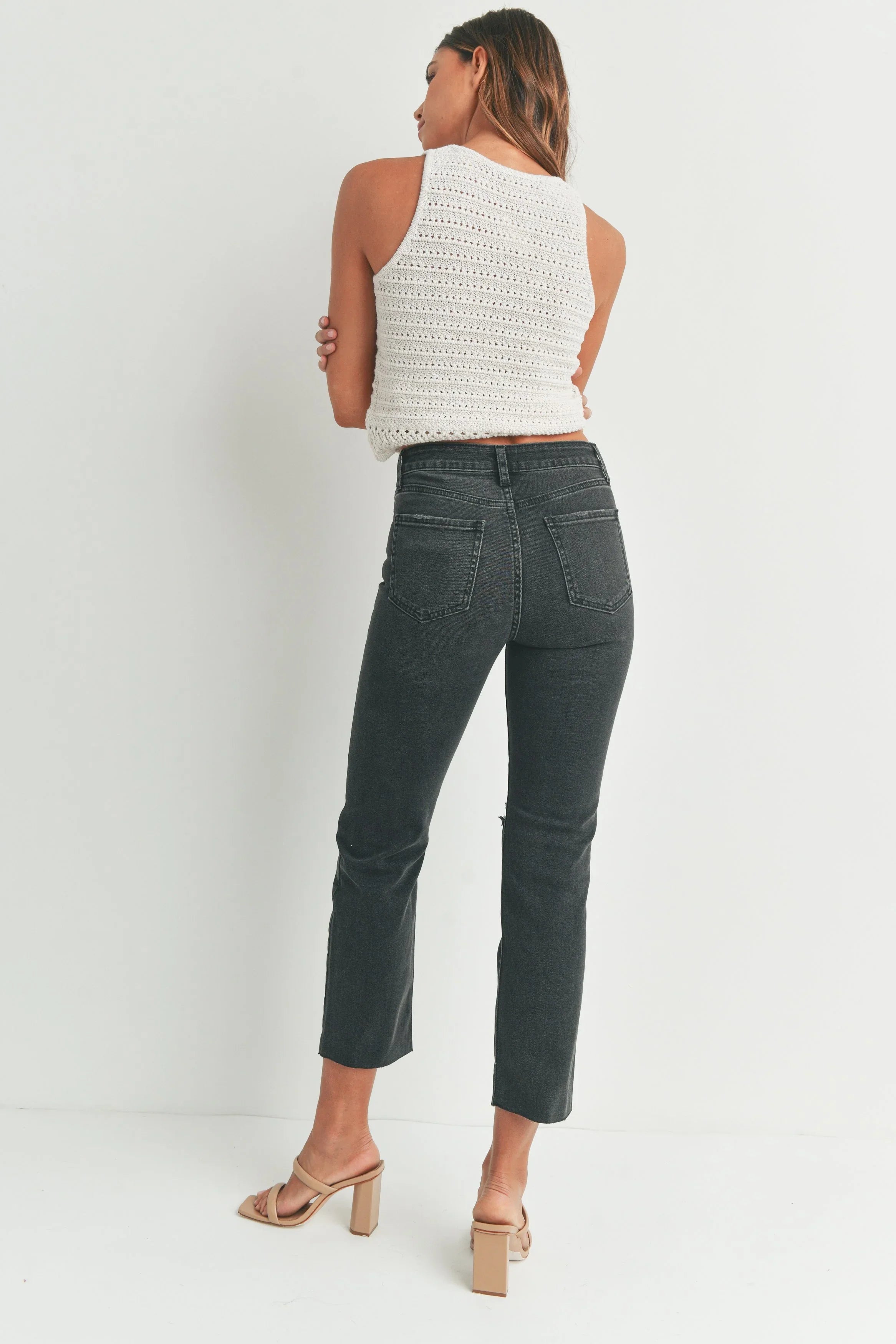 Ripped Knee Straight Jean