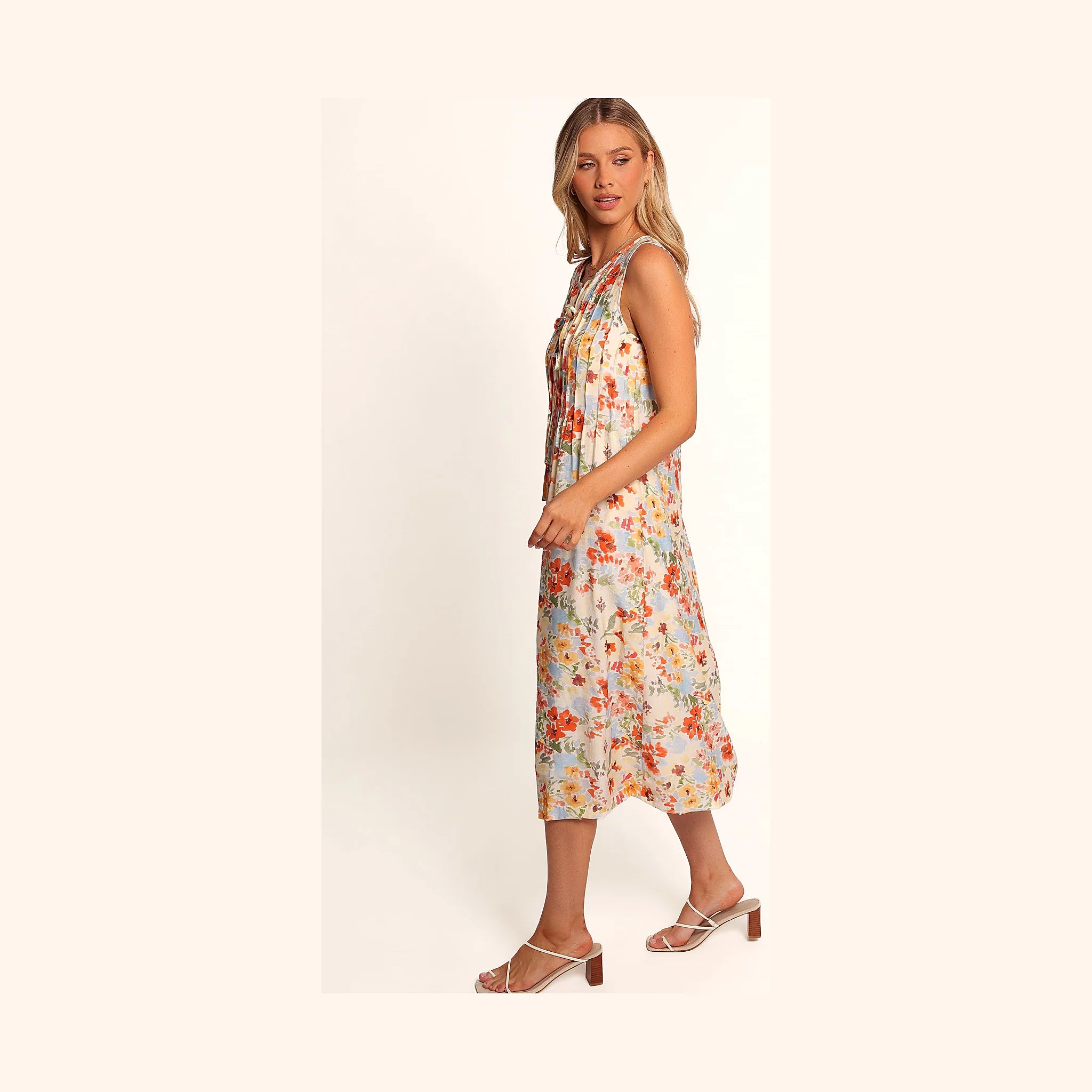 Loose floral dress in a multicoloured print