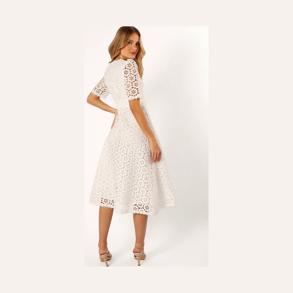 Camellia Midi Dress - White