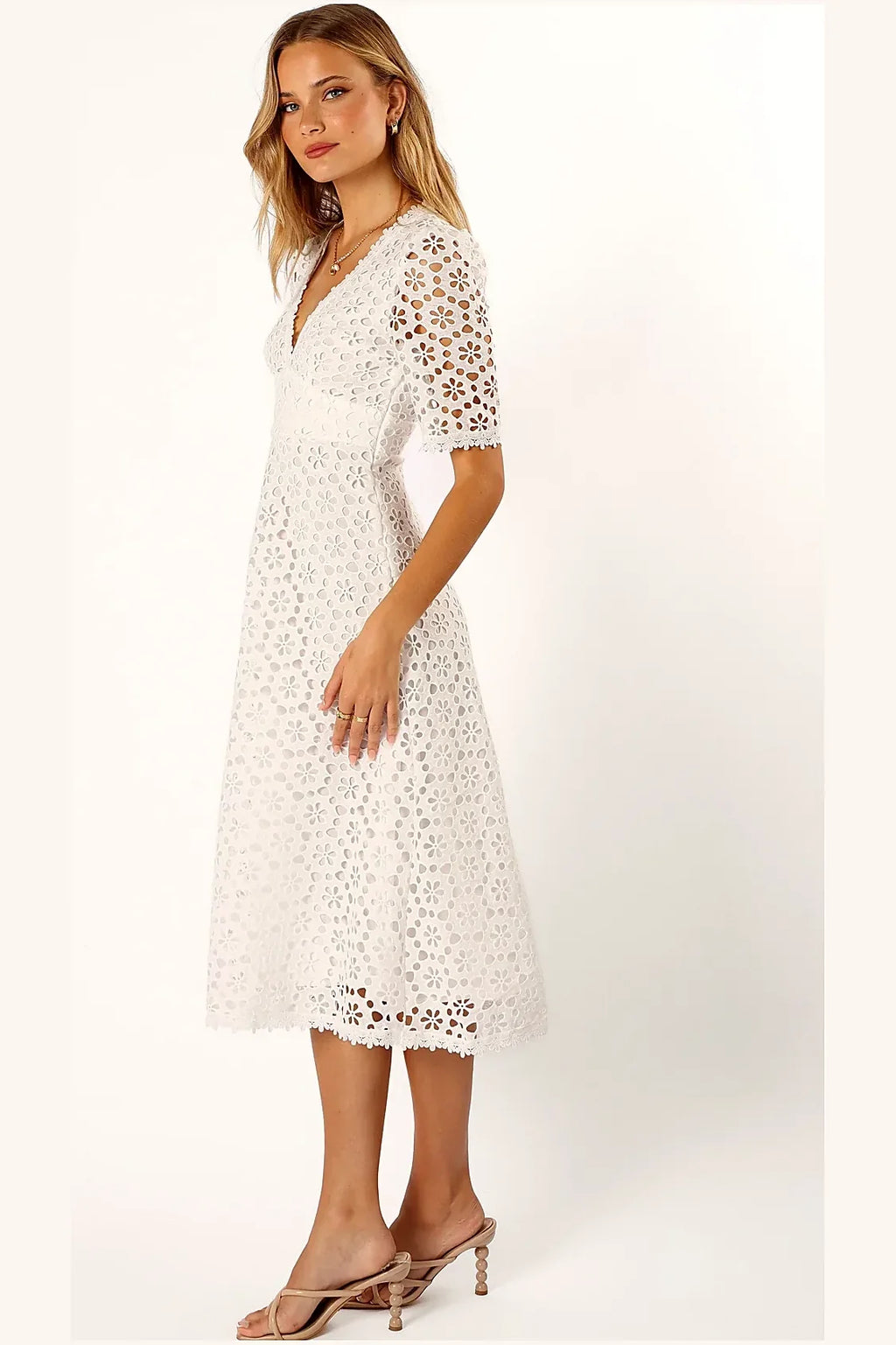 Camellia Midi Dress - White