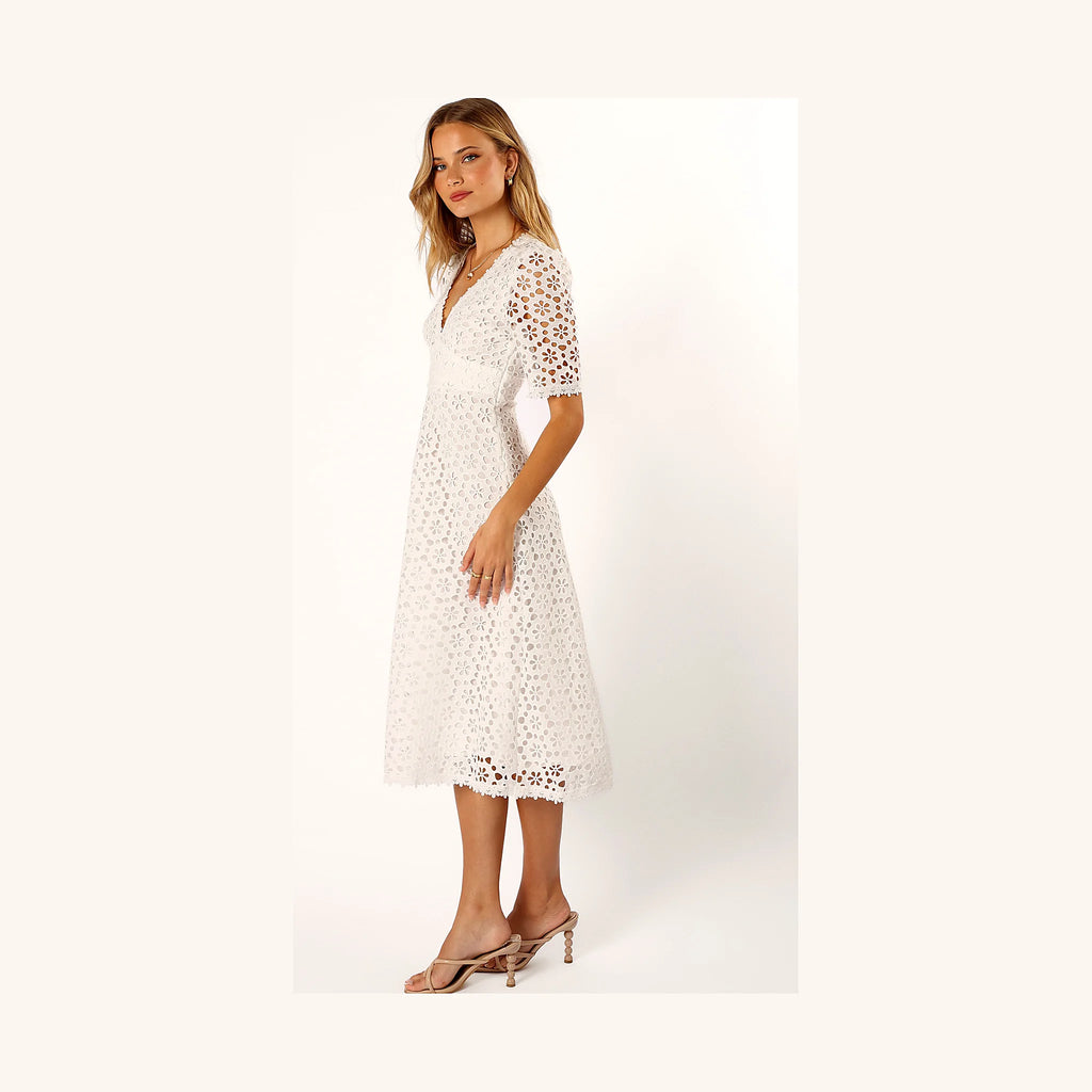 Camellia Midi Dress - White