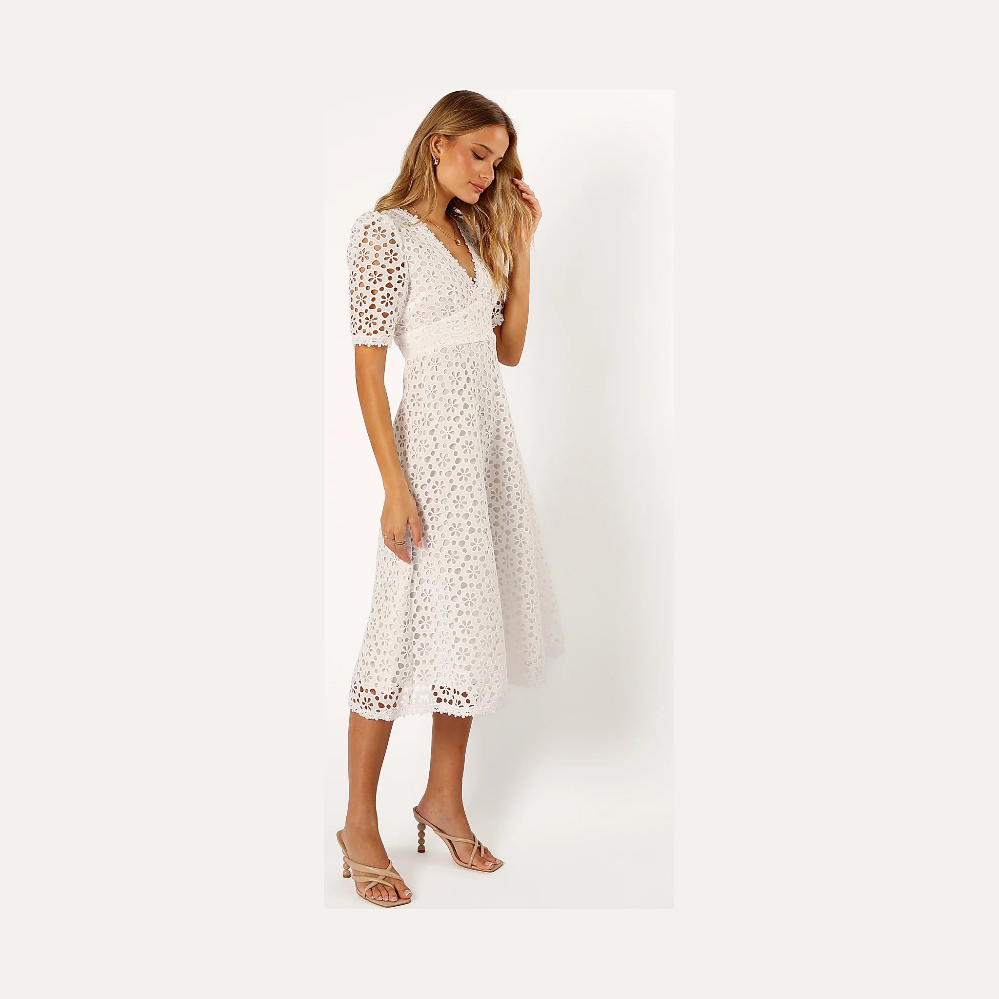 Camellia Midi Dress - White