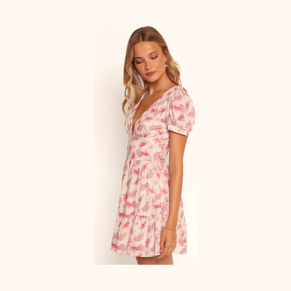 Clementine Mini Dress - Cream Floral
