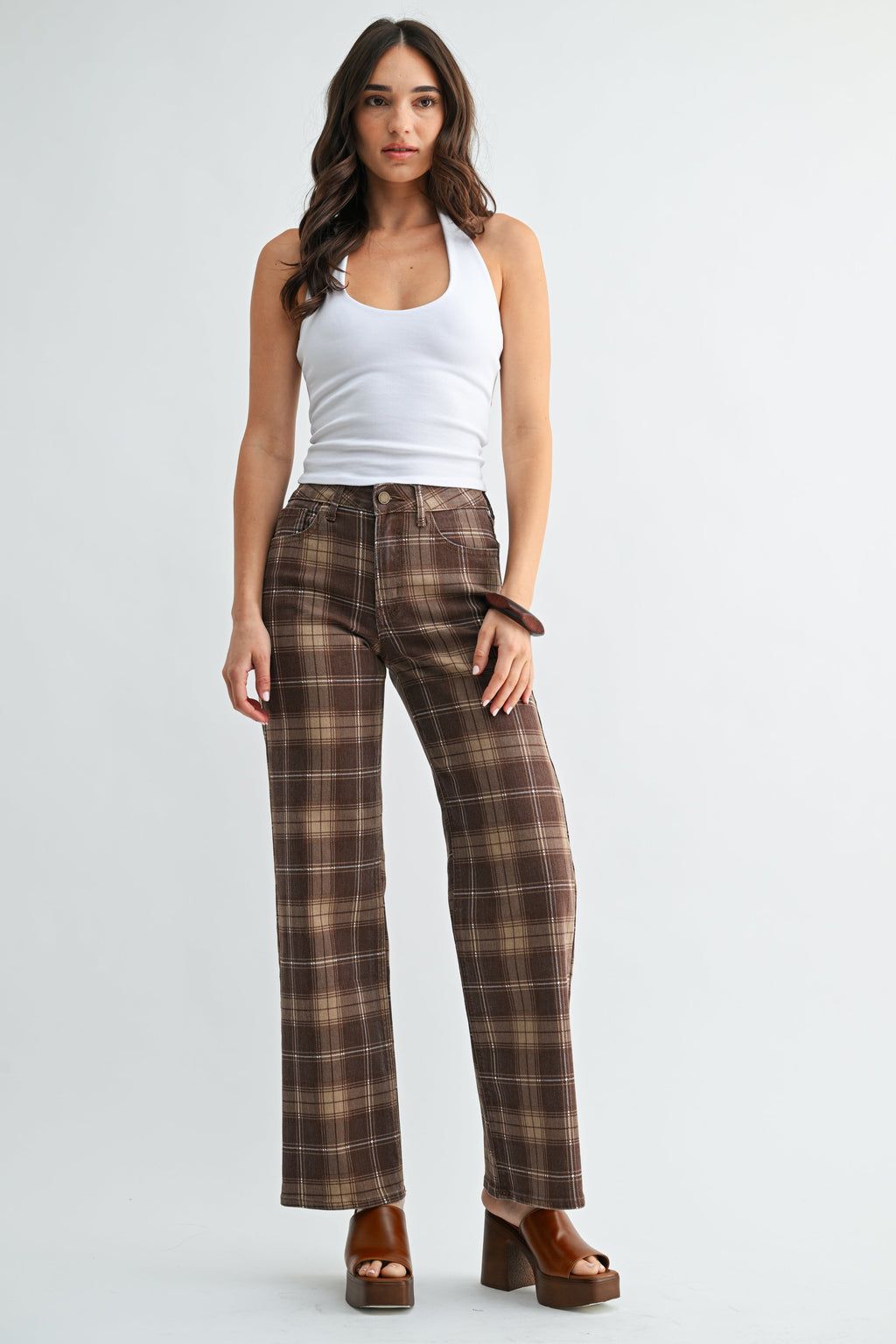 Crisp white denim in a classic straight leg cut