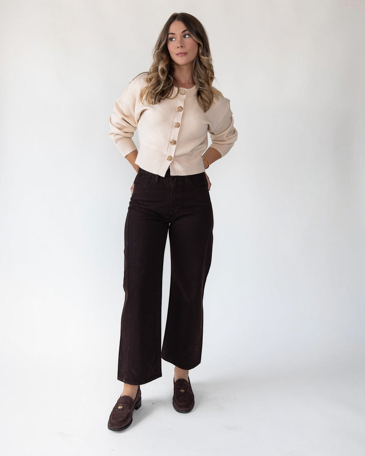 Super-soft cream sweater knit, unlined and non-sheer