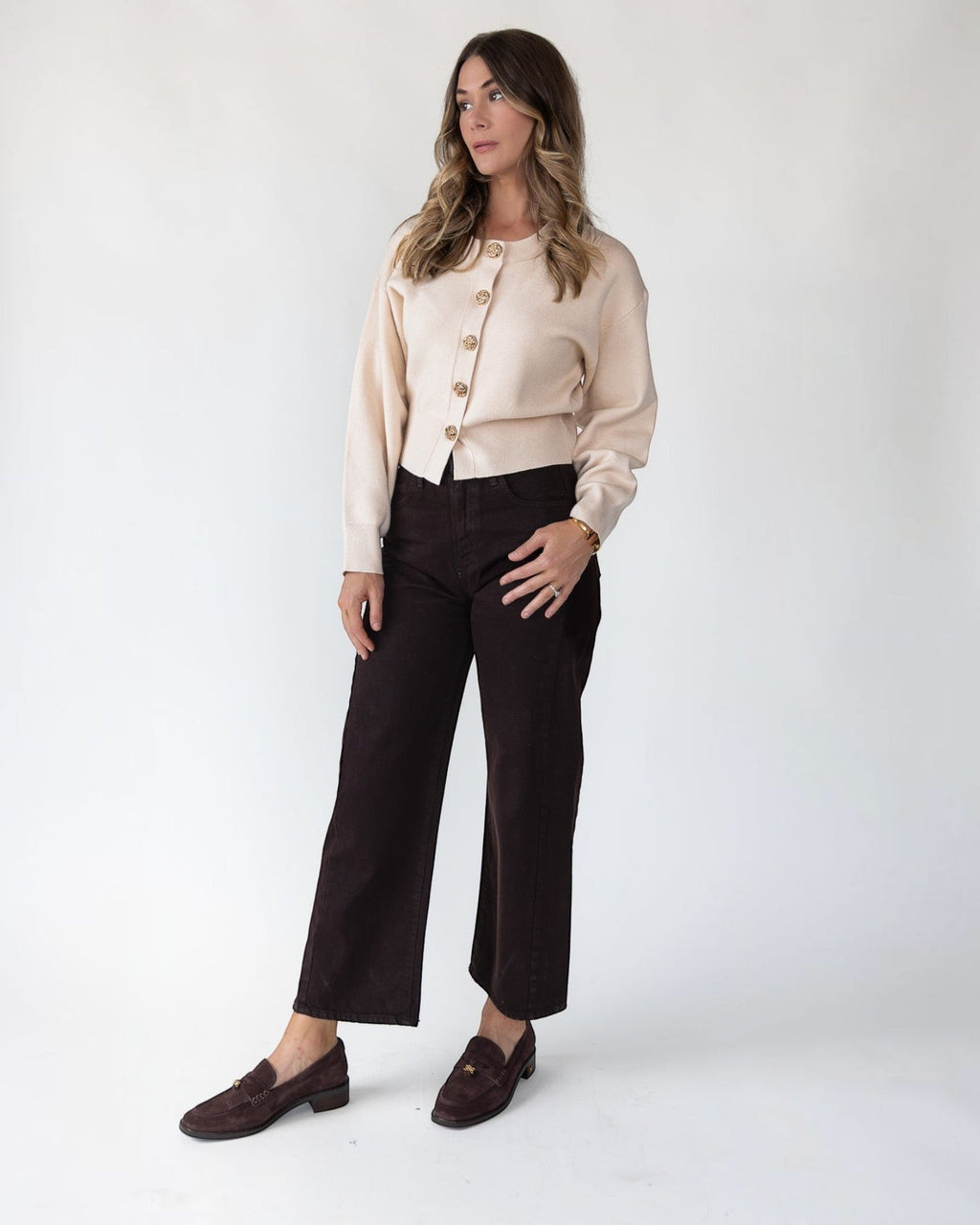 Button Knit Cardigan - Cream