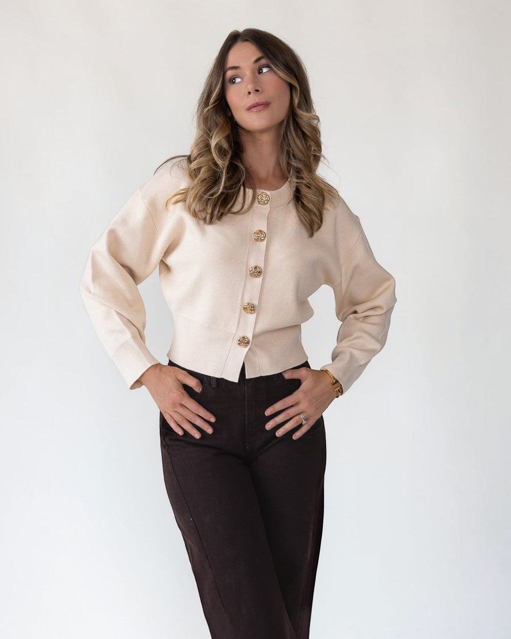 Button Knit Cardigan - Cream