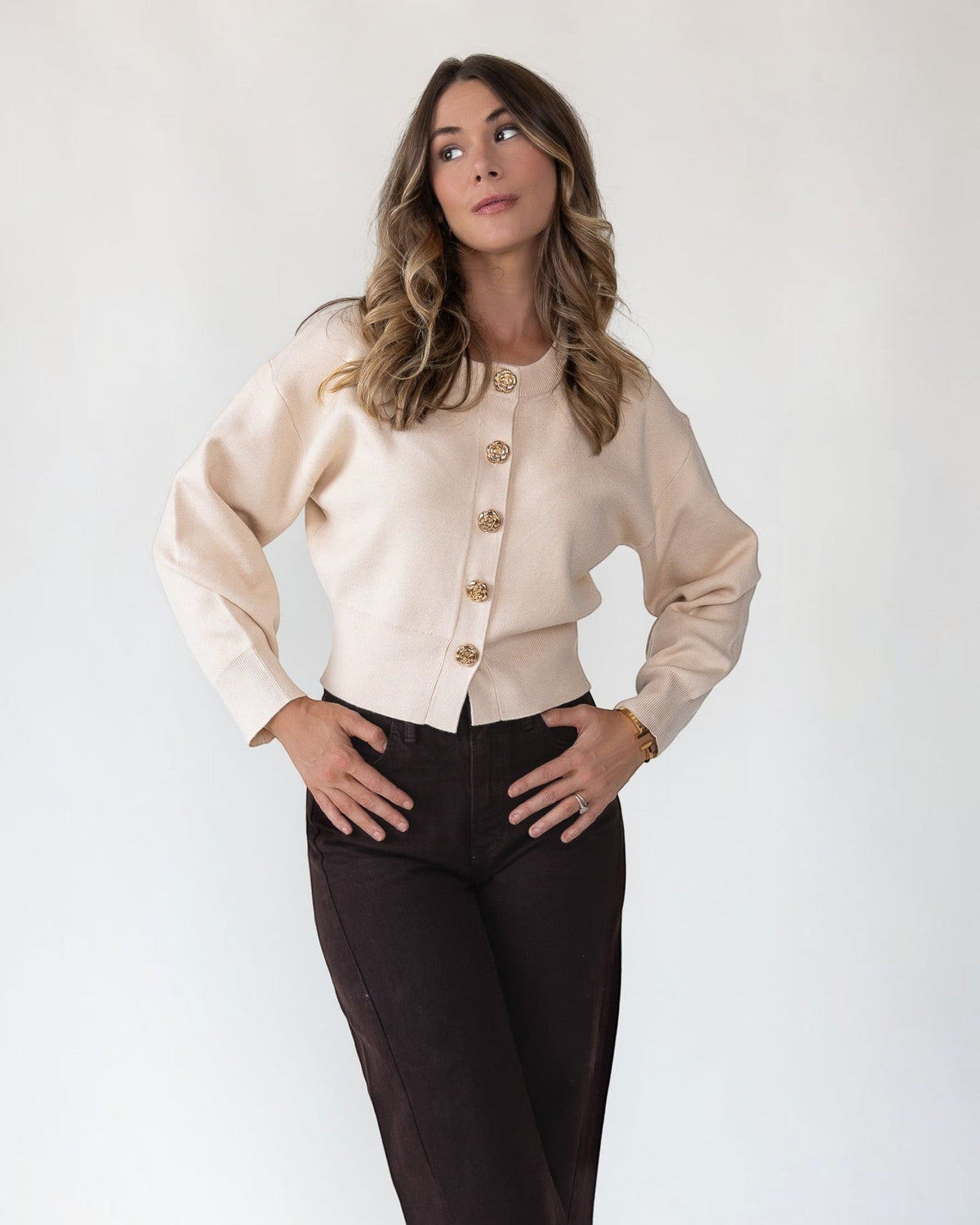 Button Knit Cardigan - Cream