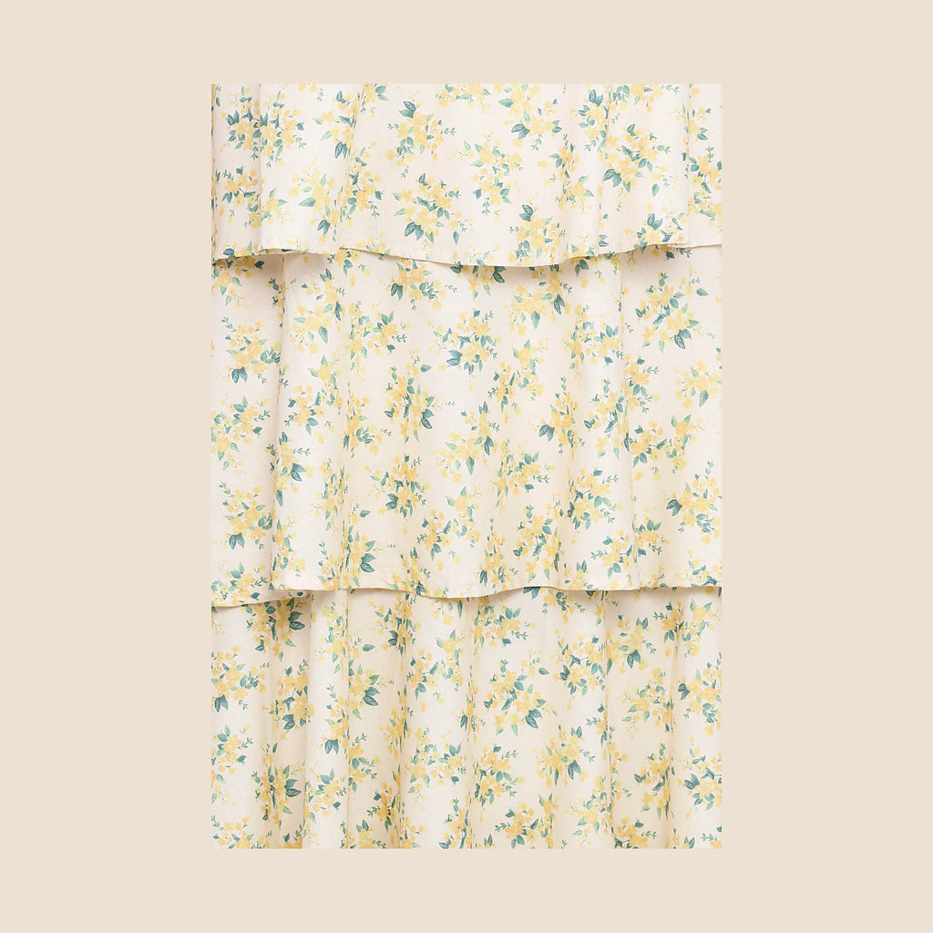Darlia Halterneck Maxi Dress - Yellow Floral