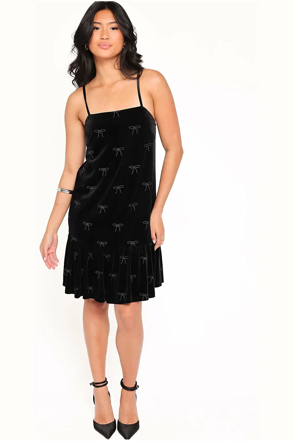Eileen Mini Dress - Black Velvet