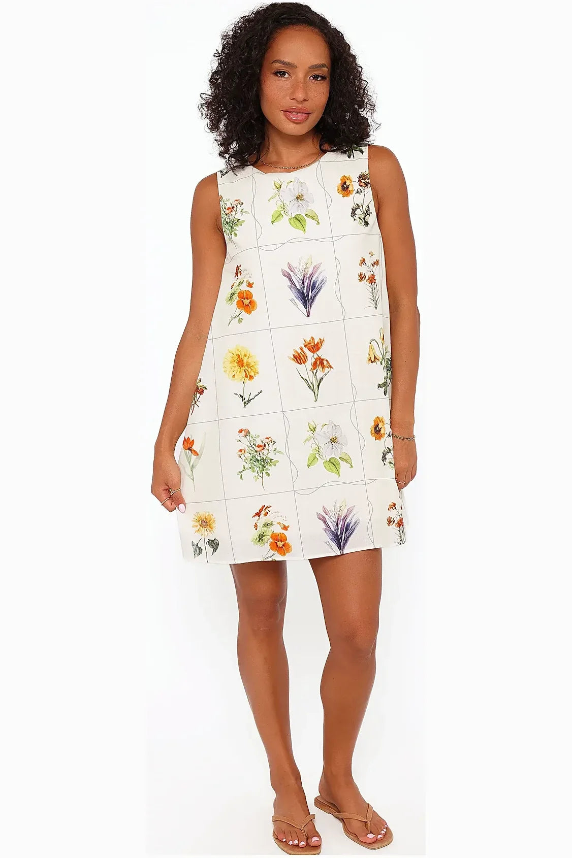 Elordi Mini Dress - Multi Flowers