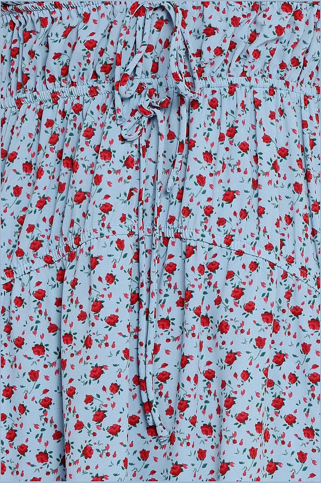 Freesia Midi Dress - Blue Red Floral