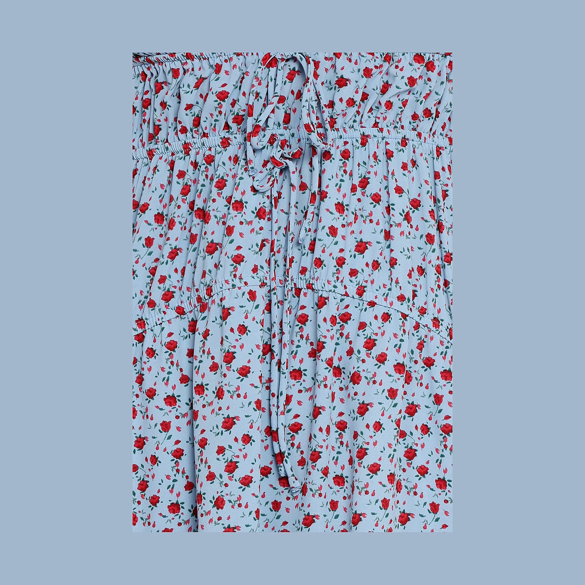 Freesia Midi Dress - Blue Red Floral