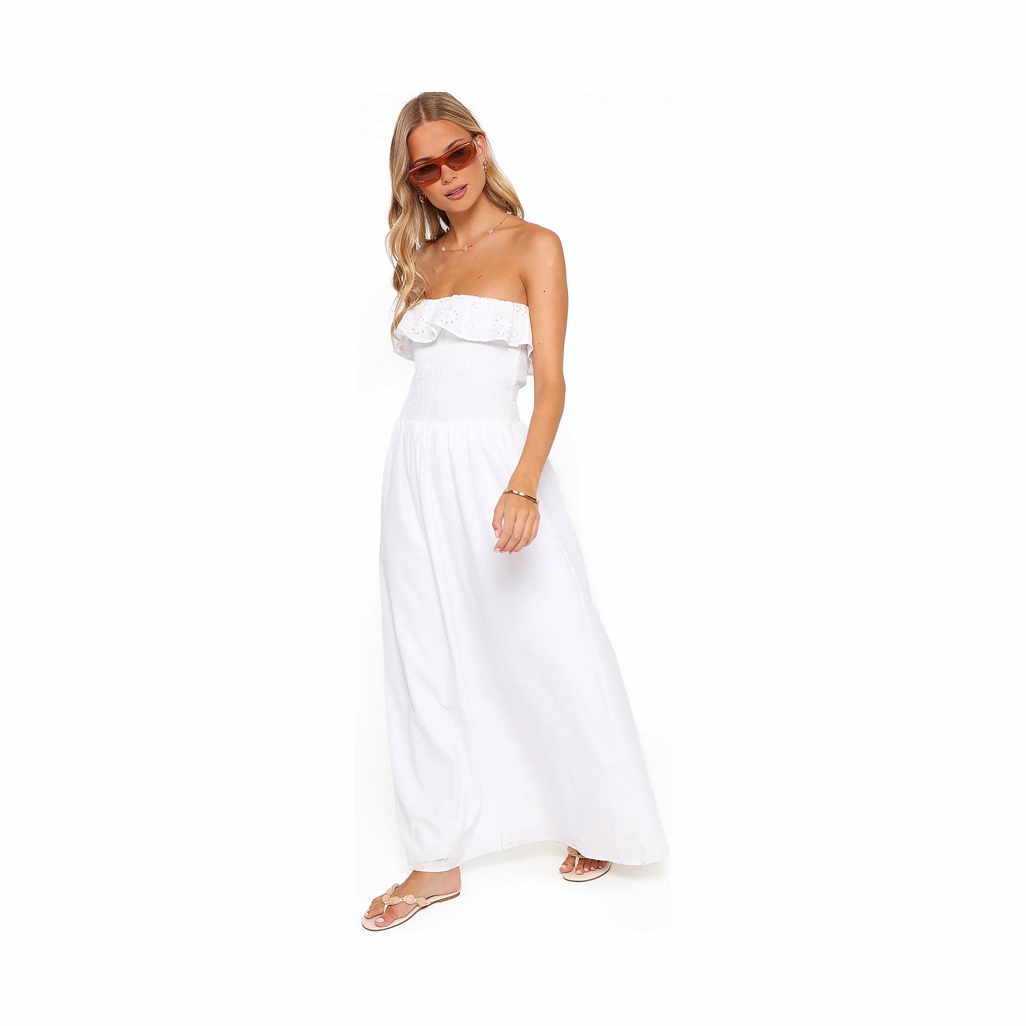 Gilbert Strapless Maxi Dress - White