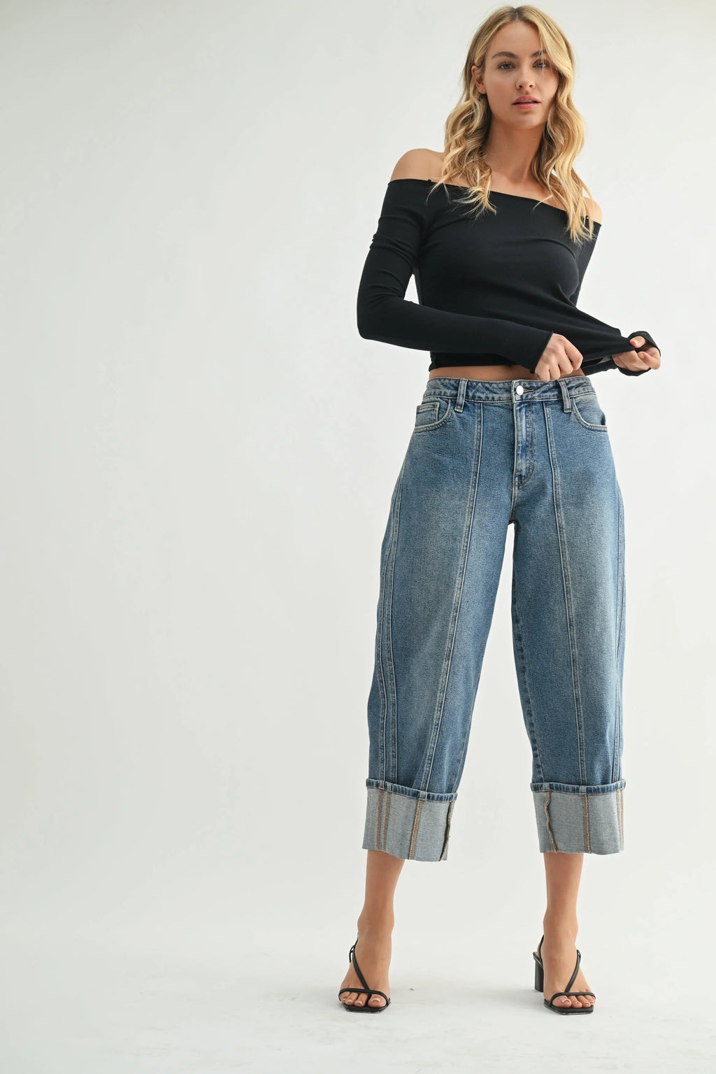 Cuffed Barrel Jean