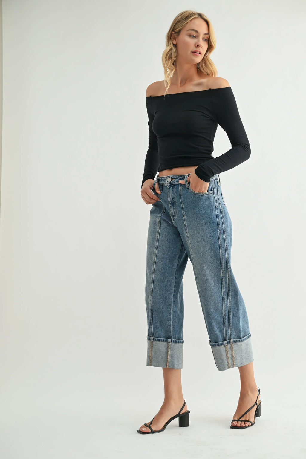 Cuffed Barrel Jean