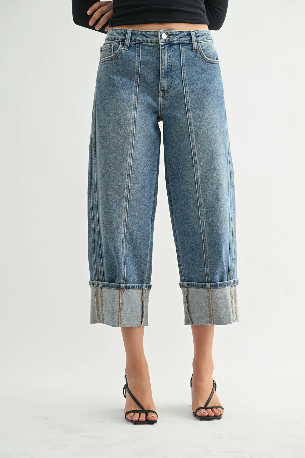 Cuffed Barrel Jean