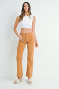 Slim bootcut corduroy flaring gently at the ankle