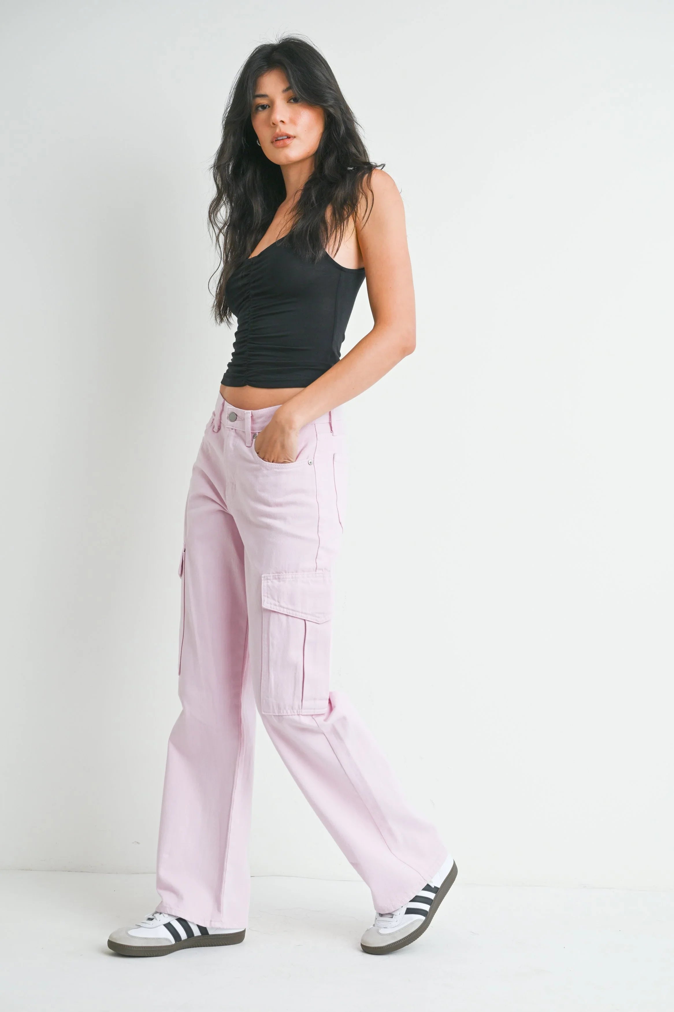 Contoured through the hips before opening to a wide leg