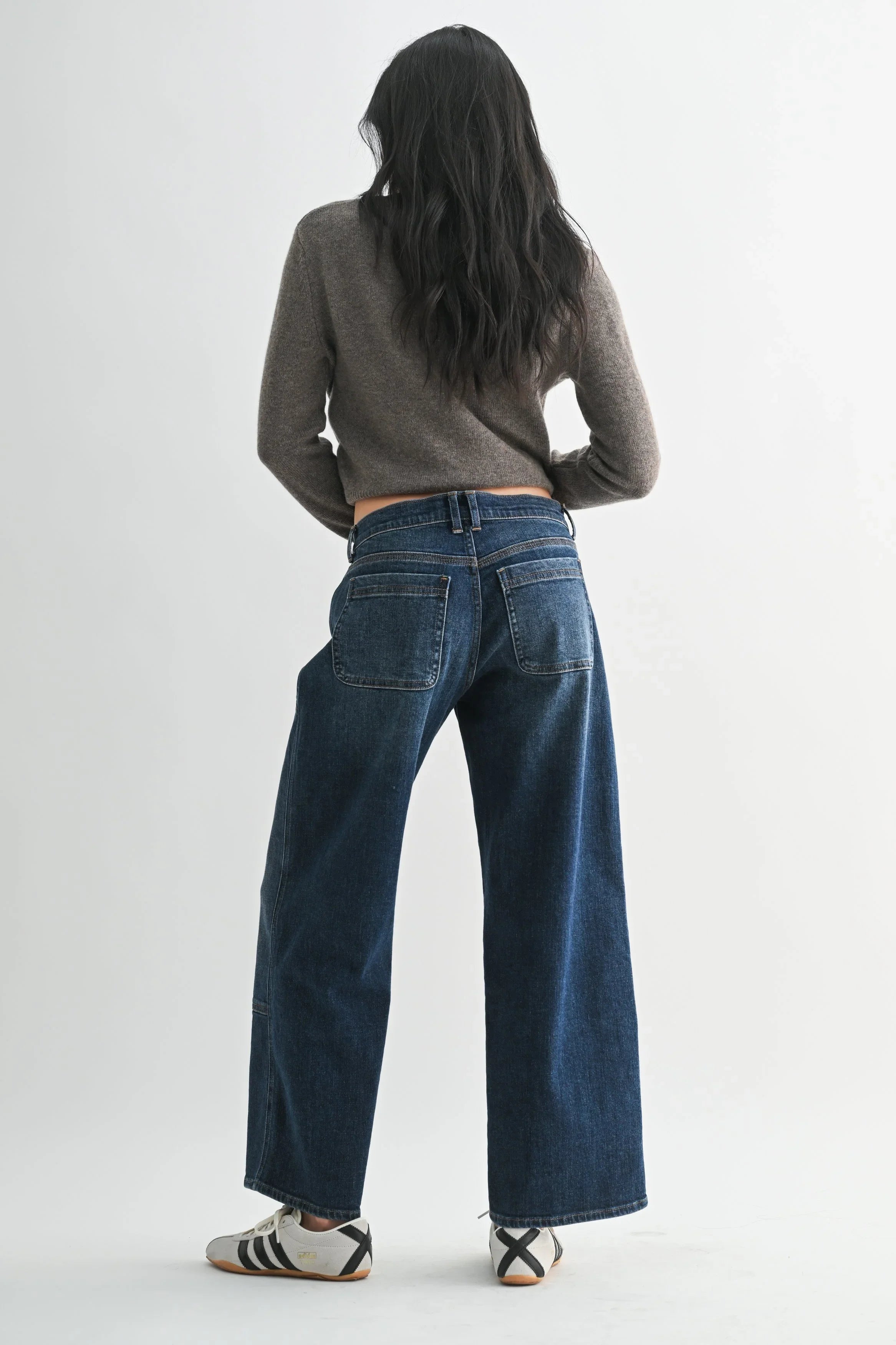 Utility-inspired panels on a soft cotton blend jean