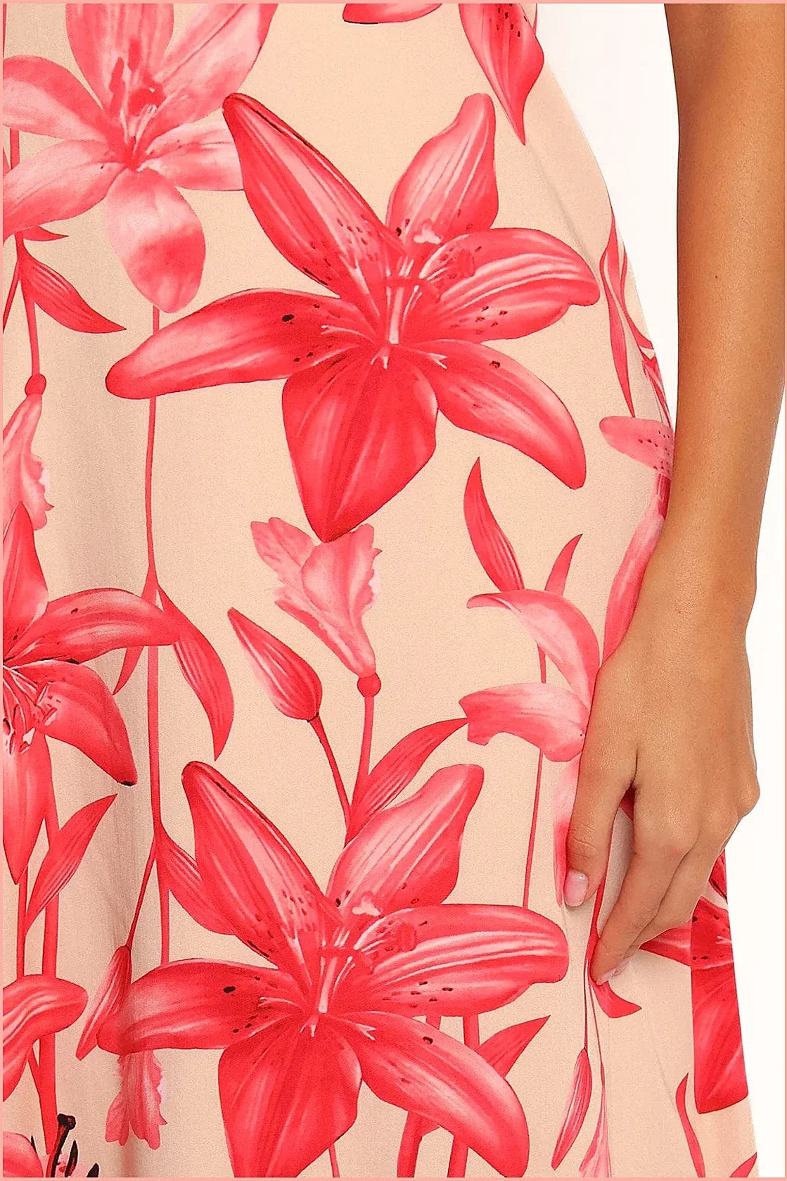 Lani A Line Strapless Maxi Dress - Pink Floral