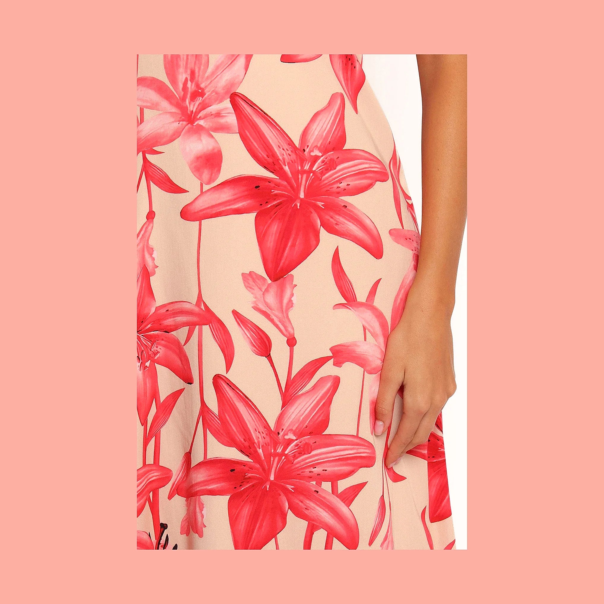 Lani A Line Strapless Maxi Dress - Pink Floral