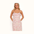 Pink and mauve floral maxi dress in tonal shades