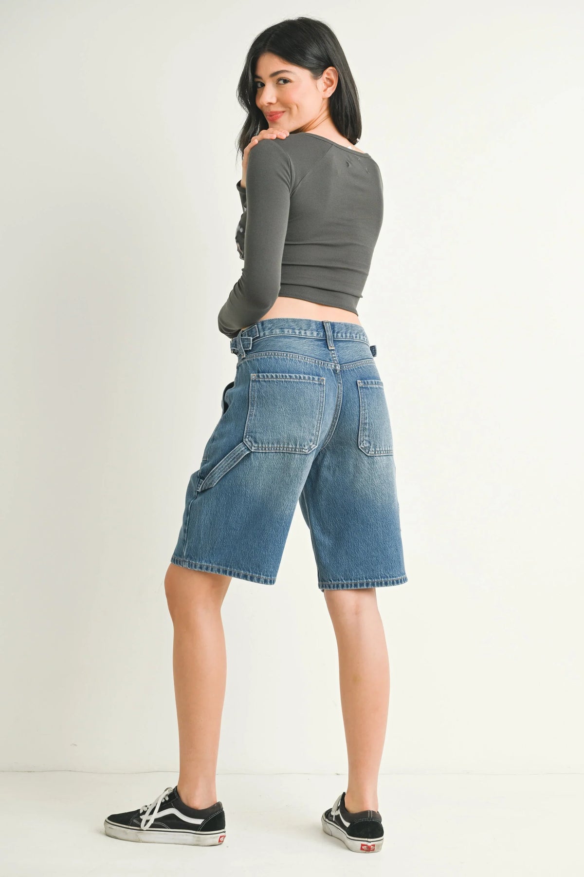 Relaxed fit through the hip and thigh on stretch denim