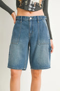 Low rise waistband on a lyocell and cotton denim short