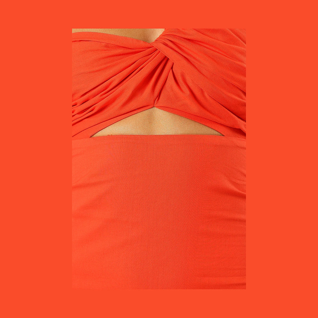 Luna One Shoulder Maxi Dress - Tangerine