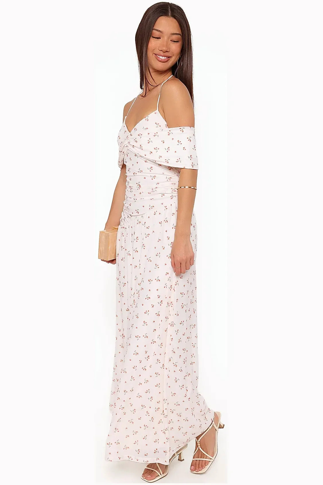 Mayven Maxi Dress - White Ditsy