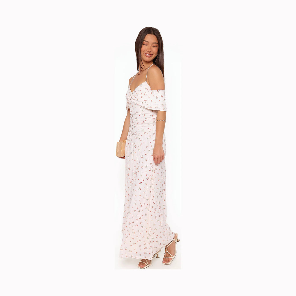 Mayven Maxi Dress - White Ditsy