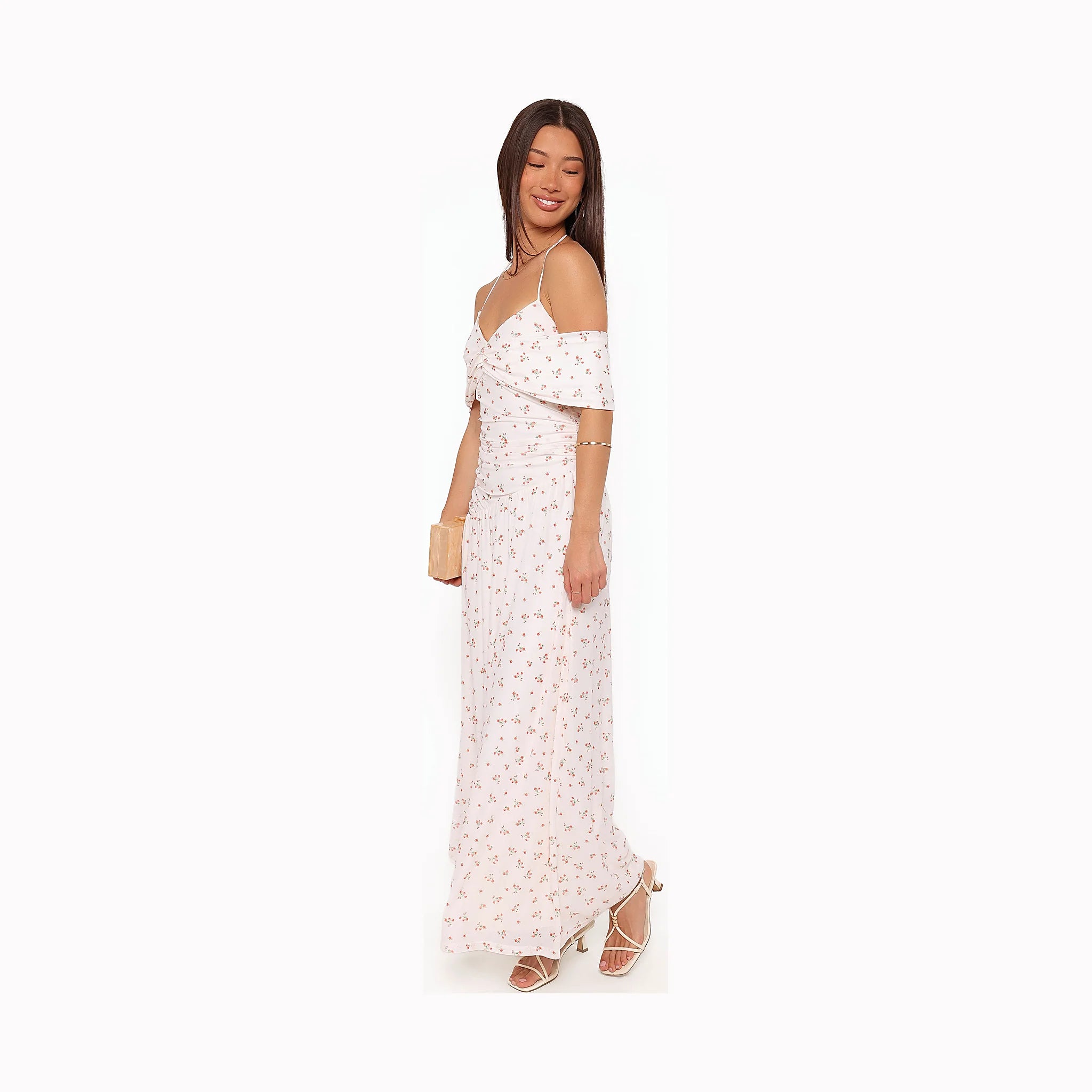 Mayven Maxi Dress - White Ditsy