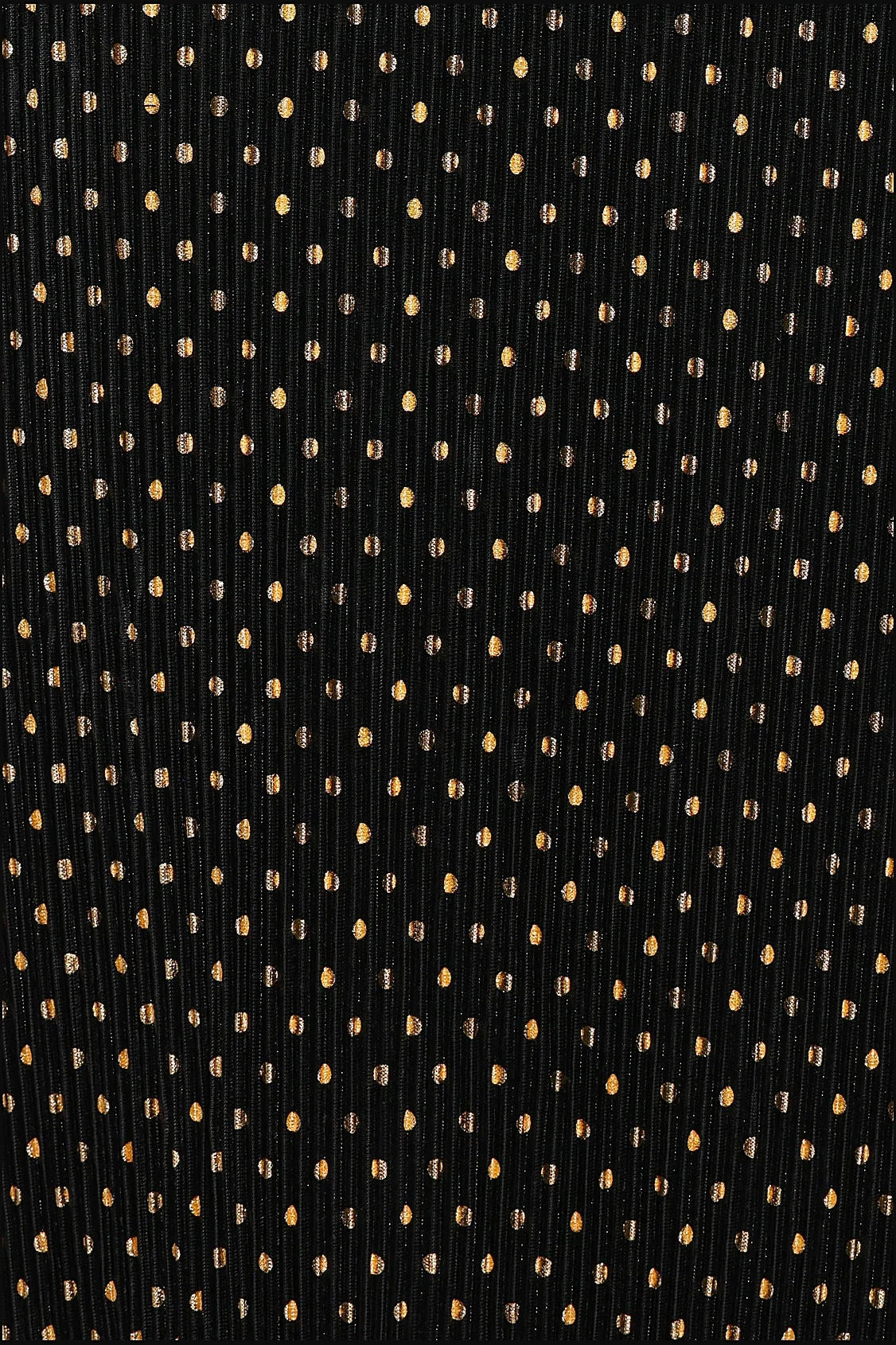 Melody Plisse Halter Maxi Dress - Black/Gold Polka Dot