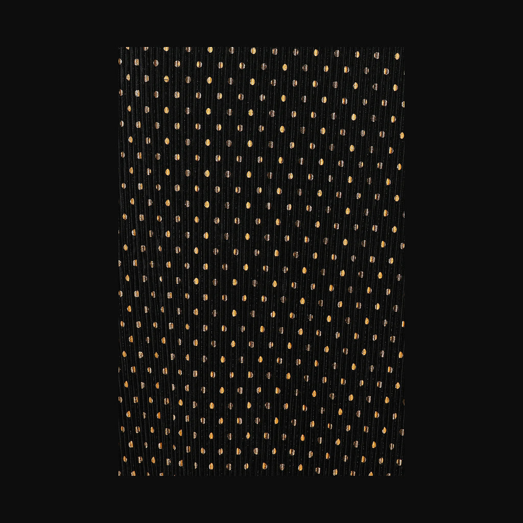 Melody Plisse Halter Maxi Dress - Black/Gold Polka Dot