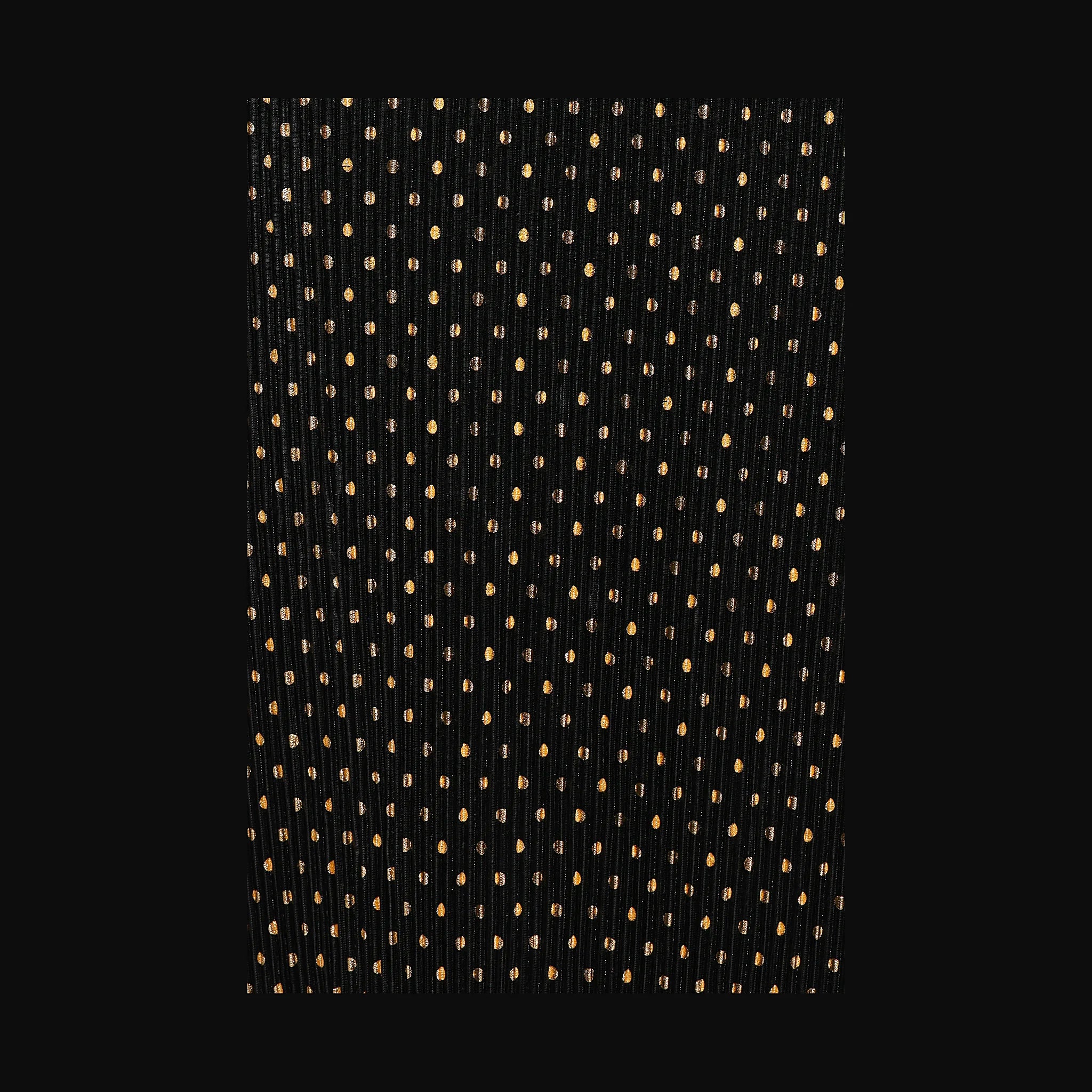 Melody Plisse Halter Maxi Dress - Black/Gold Polka Dot
