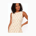 Coral floral cotton mini dress