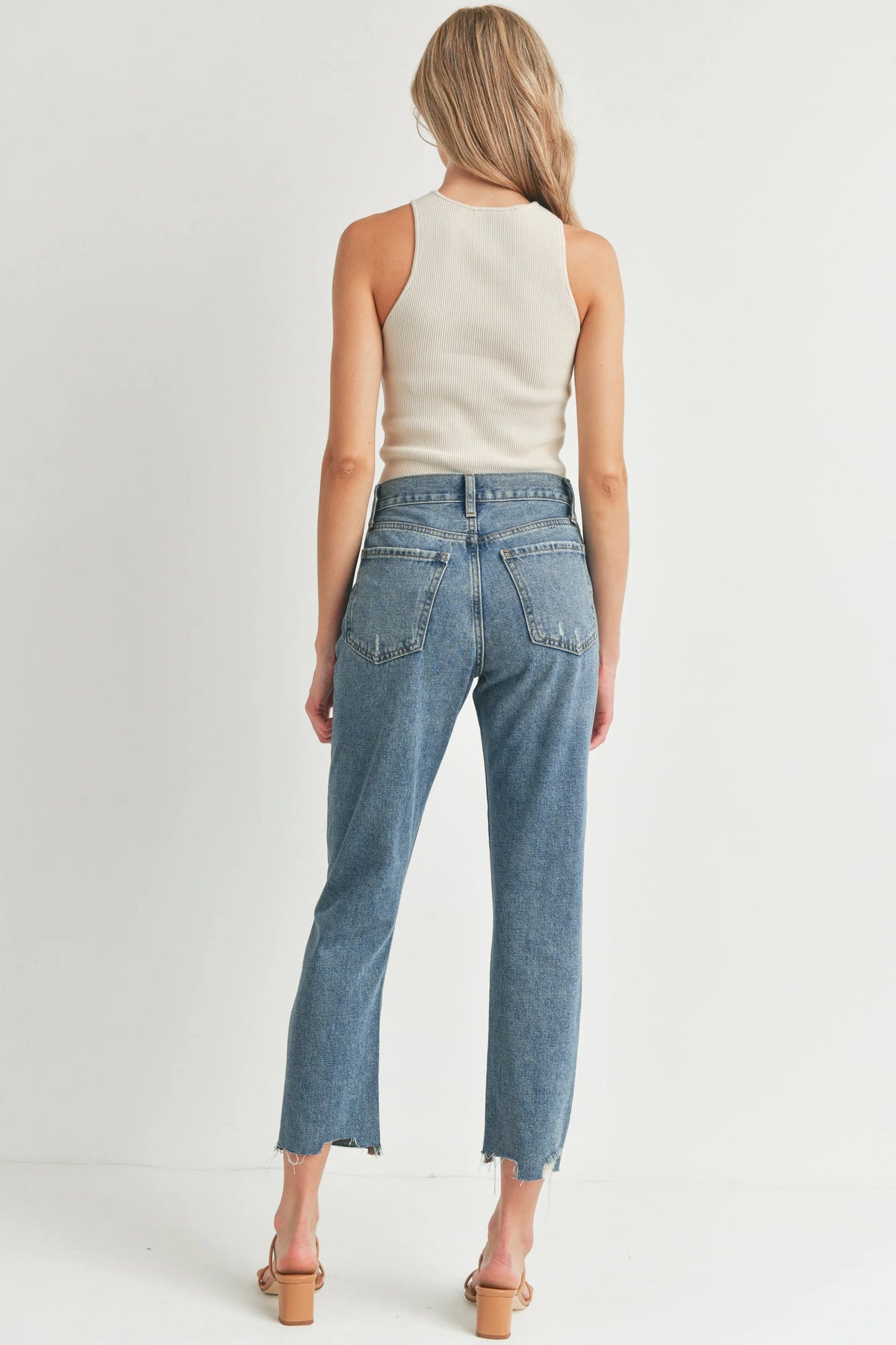 Mid Rise Hip Crop Jean