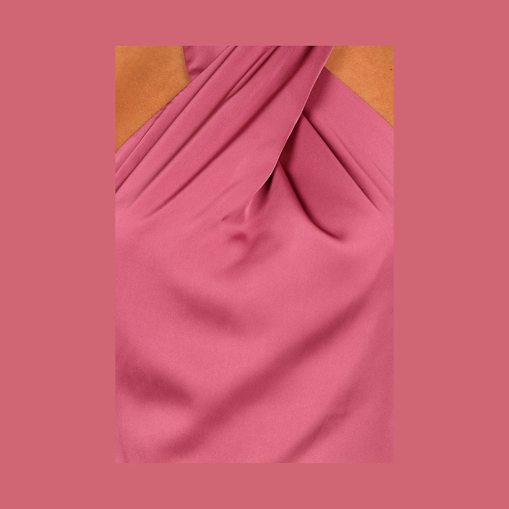Mila Halterneck Maxi Dress - Dark Rose