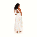 Light mint cotton maxi dress with a halterneck