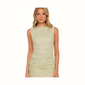 Sage green cotton mini dress