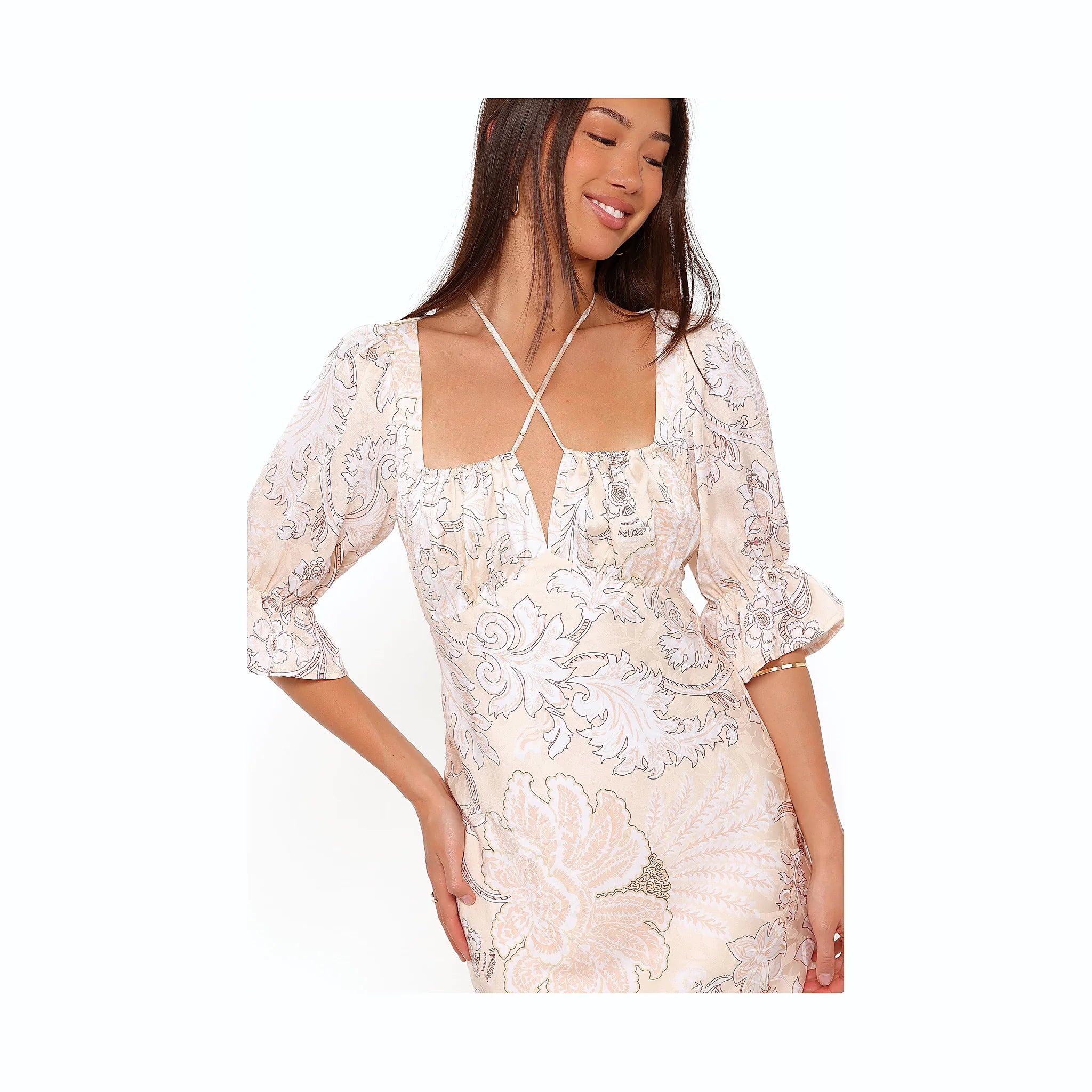 Pauline Long Sleeve Maxi Dress - Pastel Paisley