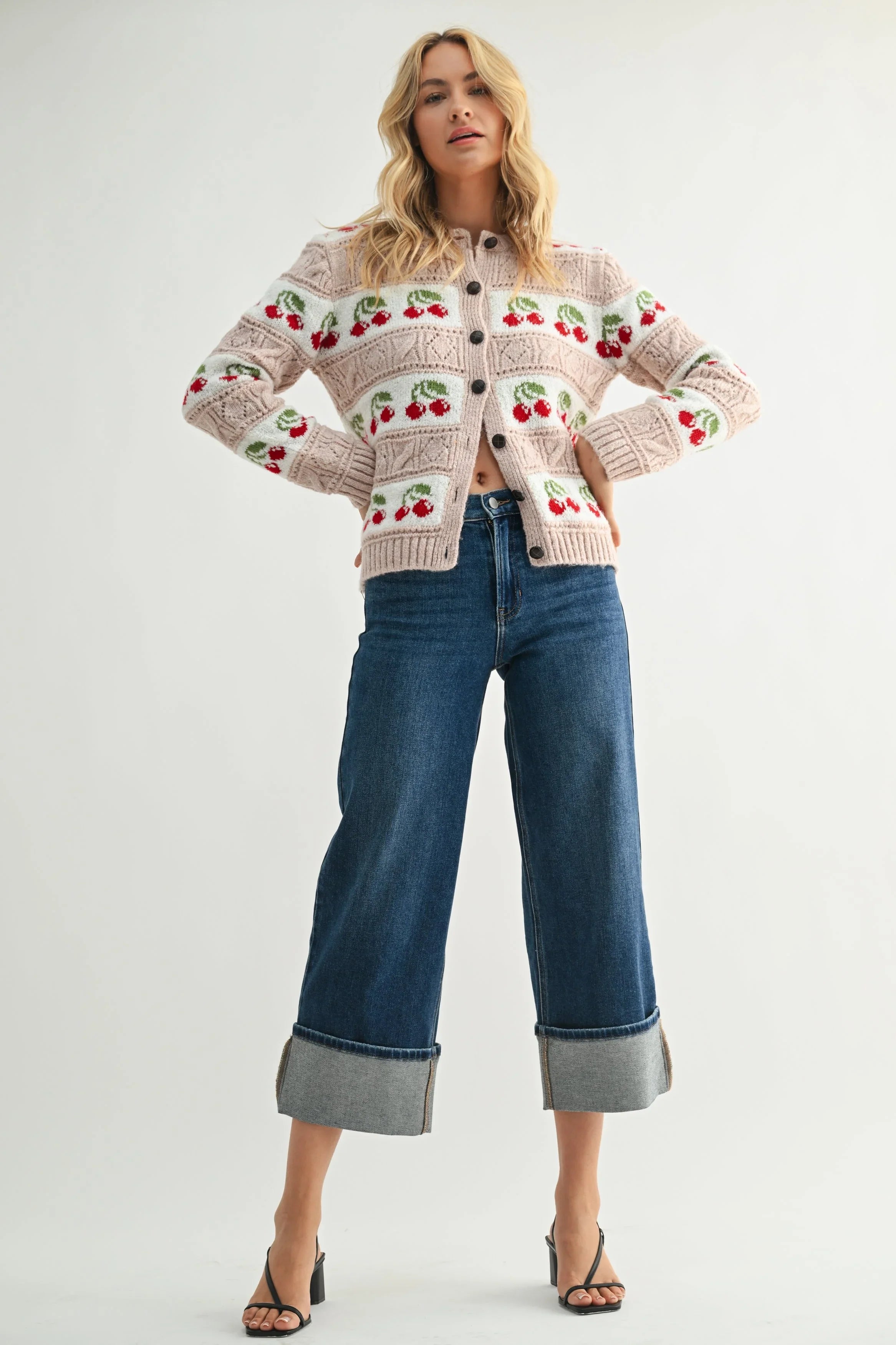 Liv Cuffed Slim Wide Leg Jean