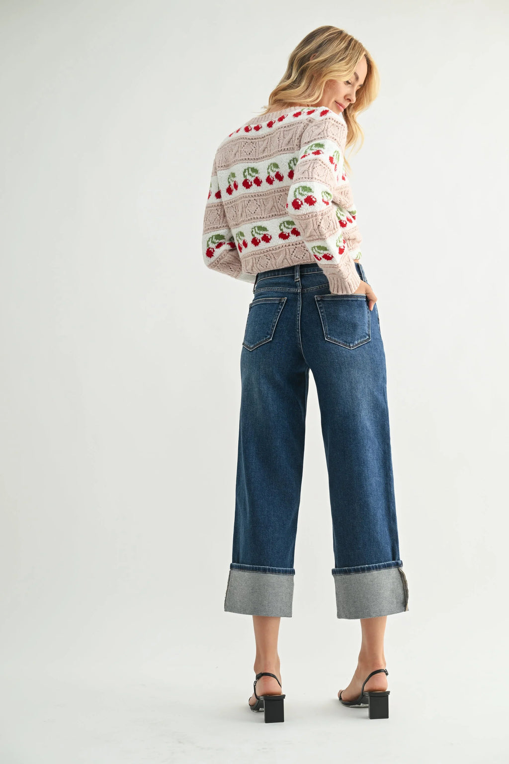 Liv Cuffed Slim Wide Leg Jean
