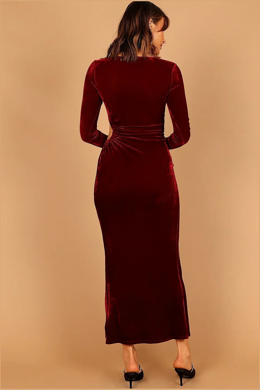 Sarine Long Sleeve Maxi Dress - Wine