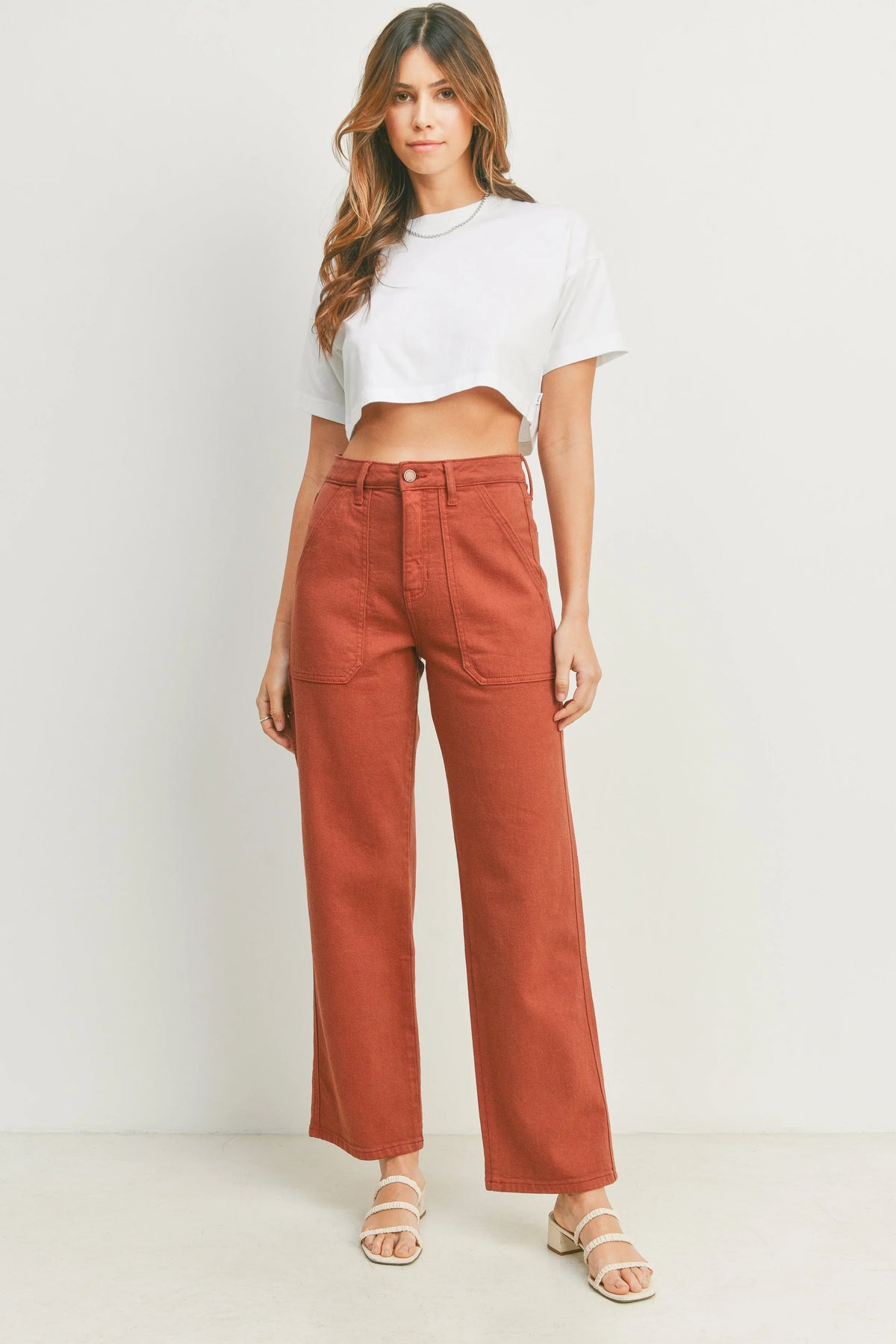 Slouchy straight legs on a carpenter-inspired jean